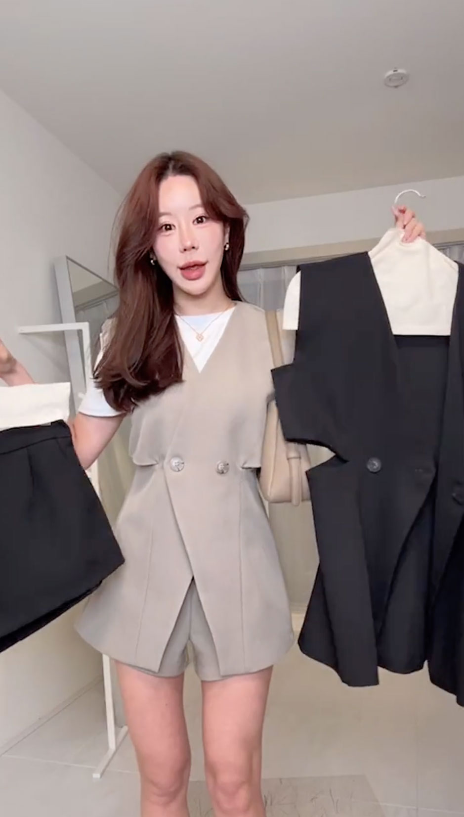 クン ポーンテイラージレset カラー:ブラック、ベージュ