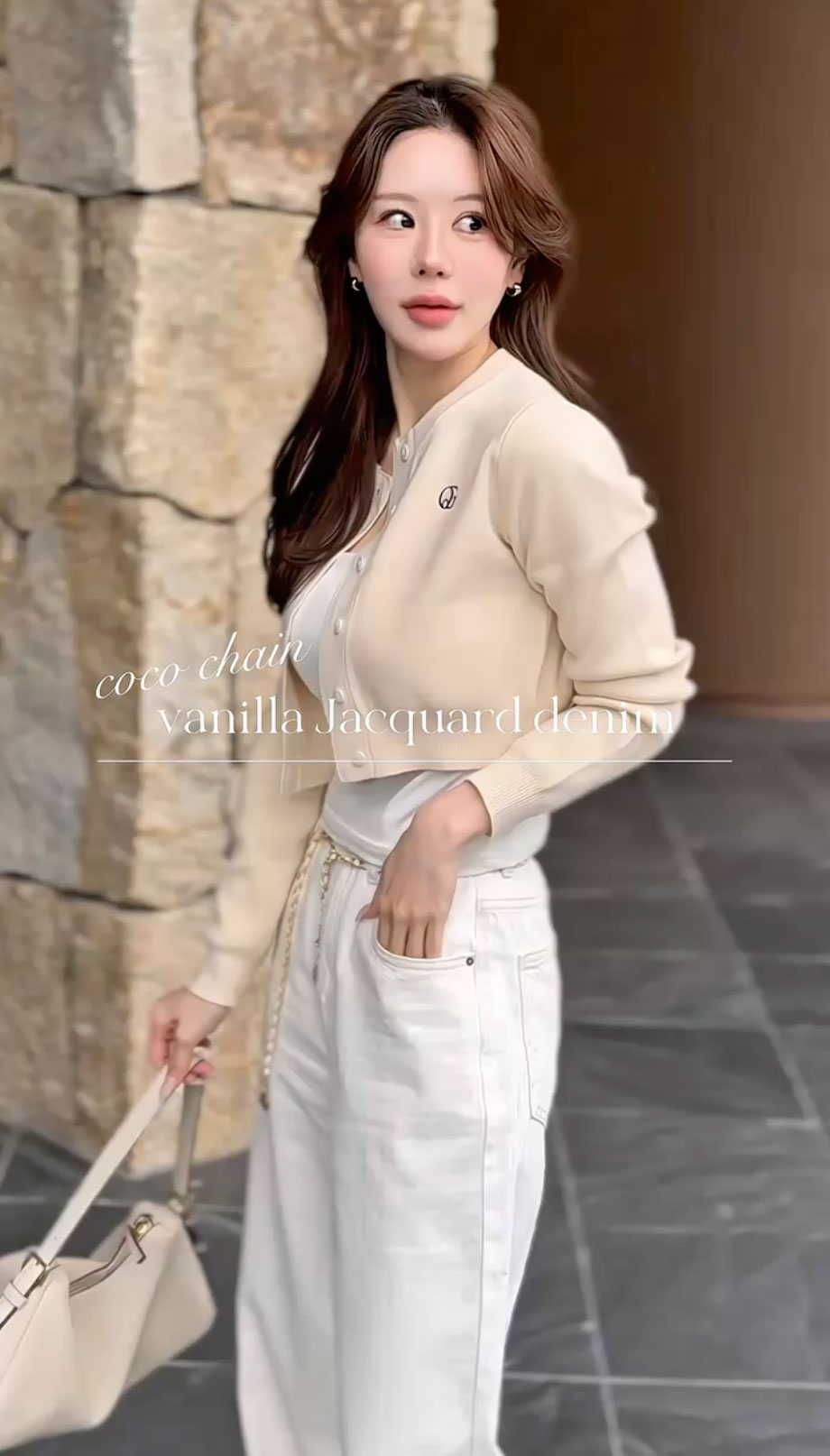【新品未使用】 QUNG COCoチェーンバニラジャガードdenim Sサイズ 新品未使用】 QUNG COCoチェーンバニラジャガードdenim Sサイズ