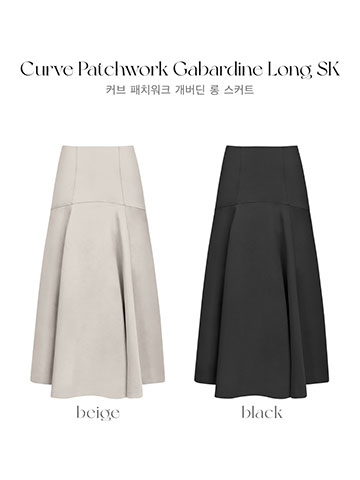 クン カーブパッチワークギャバジンロングsk