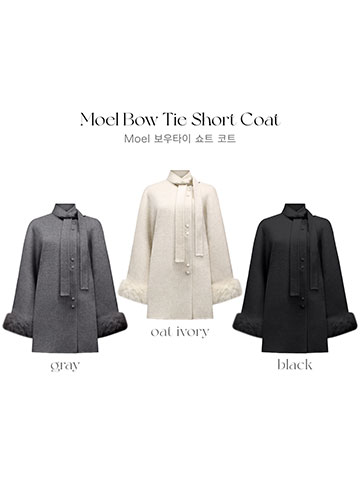 クン Moelボウタイファースリーブcoat