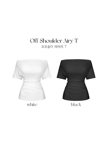 クン オフショルダーエアリーT